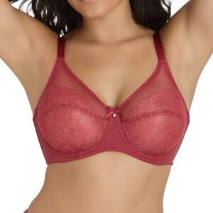 Wacoal 855186 Sexy Red Retro Chic Full Figure Chantilly Lace Underwire Bra 42DDD